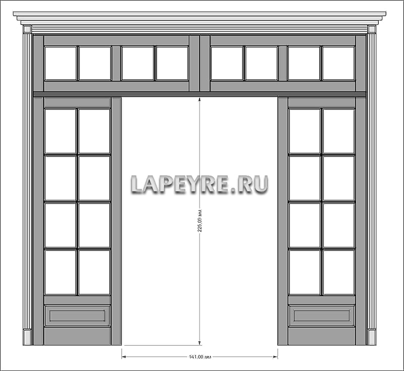 Раздвижная перегородка чертеж